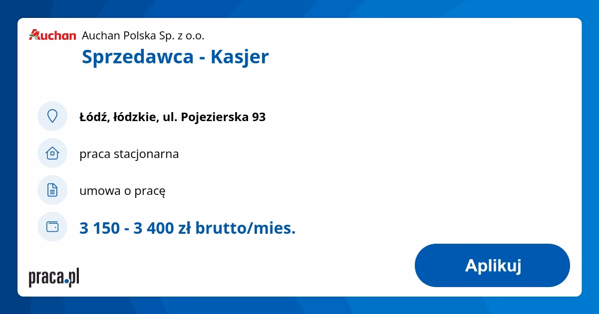 Ile zarabia pracownik hali w Auchan?