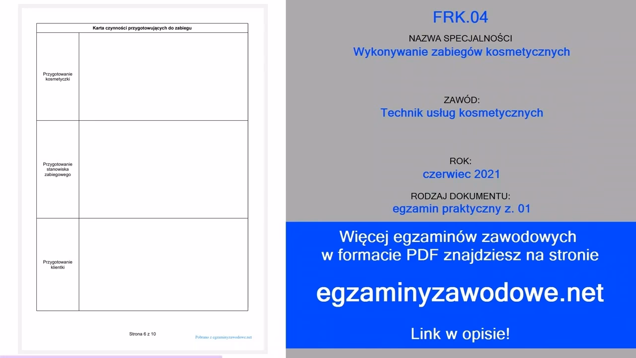 Jaki jest minimalny wynik zaliczający egzamin na kosmetologa?