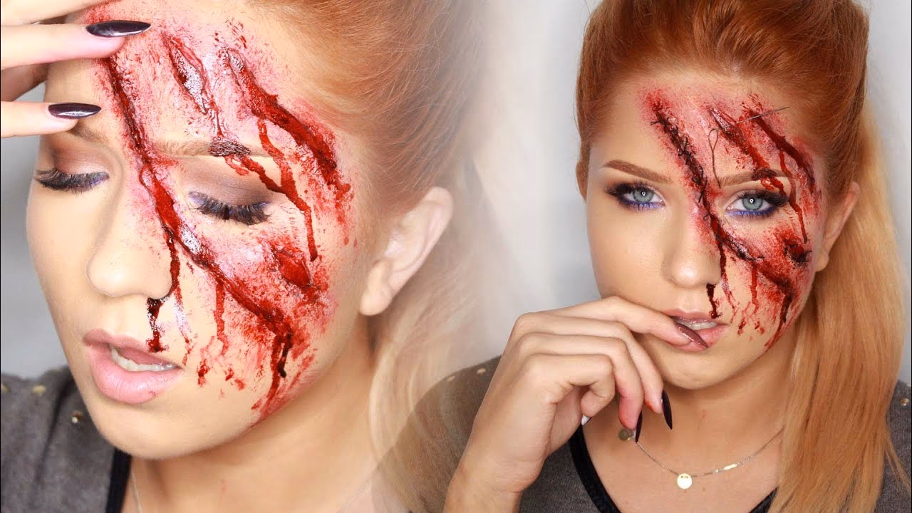 Jak pomalować sztuczną krwią twarz?